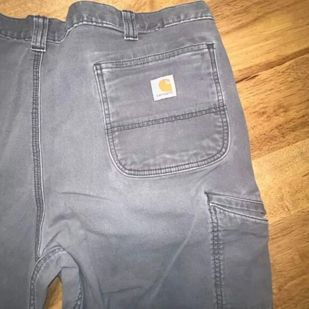 Vtg Carhartt 40x30 mens relaxed fit knees pants‎ washed gray Nicaragua distress